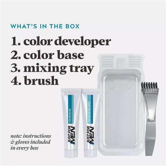 Just For Men Mustache and Beard Coloring for Gray Hair, M-35, 2 Pack - Picture 3 of 5